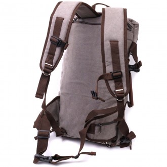 Дорожній сірий рюкзак трансформер, сумка-рюкзак з текстилю. Аксесуар можна носит. . фото 3