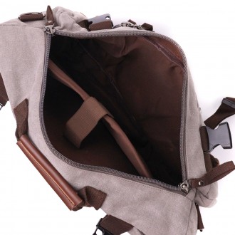 Дорожній сірий рюкзак трансформер, сумка-рюкзак з текстилю. Аксесуар можна носит. . фото 5