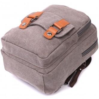 Сумка слінг сіра, компактний маленький рюкзак, чоловіча сумка через плече, на пл. . фото 4