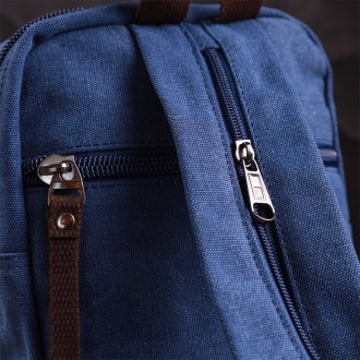 Сумка слінг синя, компактний маленький рюкзак, чоловіча сумка через плече, на пл. . фото 10