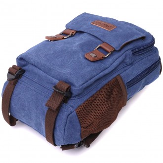 Компактний маленький рюкзак синій, сумка слінг через плече, на плече, через груд. . фото 5