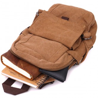 Сумка слінг рюкзак компактний маленький на одну шлейку, чоловіча світла бежева с. . фото 6