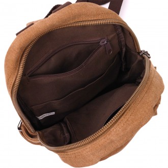 Сумка слінг рюкзак компактний маленький на одну шлейку, чоловіча світла бежева с. . фото 8