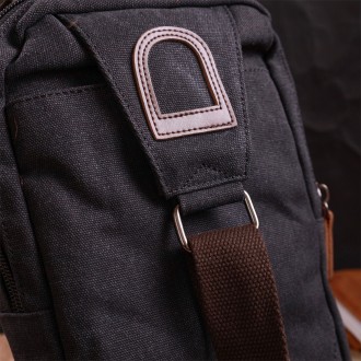Сумка слінг, рюкзак компактний маленький чоловічий чорний, сумка через плече, на. . фото 5