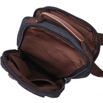 Сумка слінг, рюкзак компактний маленький чоловічий чорний, сумка через плече, на. . фото 9