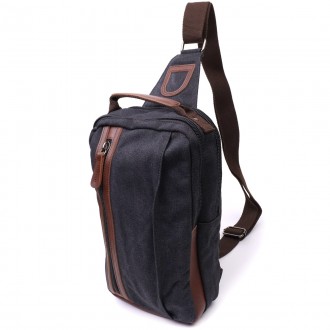 Сумка слінг, рюкзак компактний маленький чоловічий чорний, сумка через плече, на. . фото 2