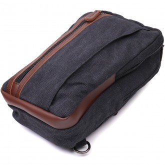 Сумка слінг, рюкзак компактний маленький чоловічий чорний, сумка через плече, на. . фото 6