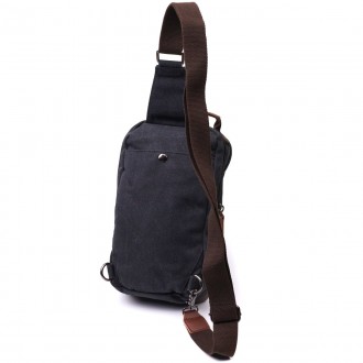 Сумка слінг, рюкзак компактний маленький чоловічий чорний, сумка через плече, на. . фото 3