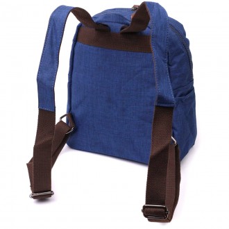 Стильний синій жіночий рюкзак тканинний на кожен день. Простий і лаконічний диза. . фото 3