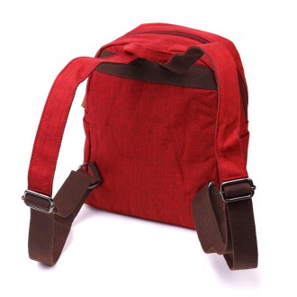 Стильний яскравий червоний рюкзак тканинний на кожен день. Простий і лаконічний . . фото 3