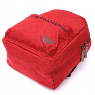 Стильний яскравий червоний рюкзак тканинний на кожен день. Простий і лаконічний . . фото 6