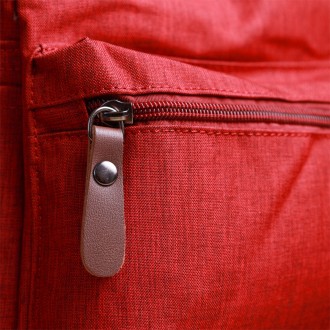 Стильний яскравий червоний рюкзак тканинний на кожен день. Простий і лаконічний . . фото 10