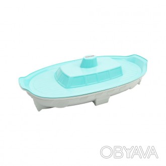 Песочница-бассейн в форме кораблика — яркая пластиковая игровая площадка, . . фото 1
