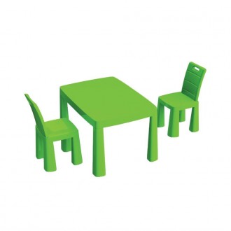 Детский стол и два стула, пластиковый зелёный. Комплект 04680/2 зелёного цвета с. . фото 2
