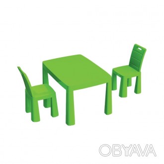 Детский стол и два стула, пластиковый зелёный. Комплект 04680/2 зелёного цвета с. . фото 1
