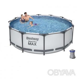 Каркасный бассейн BestWay 56416 круглой формы, приятного синего цвета, предназна. . фото 1