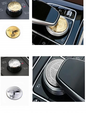 Золоті та хромовані емблеми AMG
Емблеми на руль 52мм
На мультимедію 29мм, 37мм. . фото 7