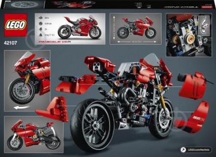 Авто-конструктор LEGO Ducati Panigale V4 R (42107) позволяет собрать модель крас. . фото 3