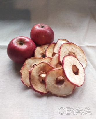 Натуральные яблочные чипсы, собраны в экологично чистом месте в Карпатах. Без са. . фото 1