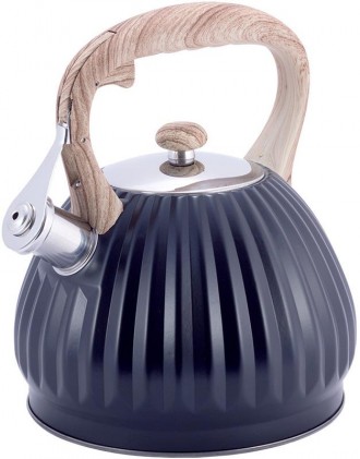 Чайник Kamille Whistling Kettle Black со свистком для ароматного чая и семейного. . фото 2