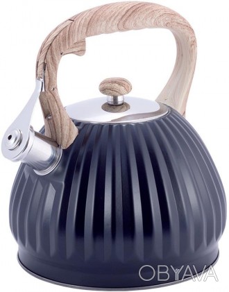 Чайник Kamille Whistling Kettle Black со свистком для ароматного чая и семейного. . фото 1