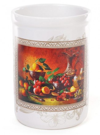 Подставка-стакан для кухонных аксессуаров из серии керамической посуды "Севилья". . фото 2