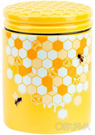 Банка для сыпучих продуктов "Sweet Honey". Размер: 14.1x10.2x14.3см. Объем: 650м. . фото 1