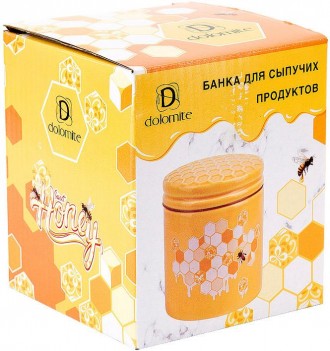 Банка для сыпучих продуктов "Sweet Honey". Размер: 10.2x10.2x12см. Объем: 480мл.. . фото 3
