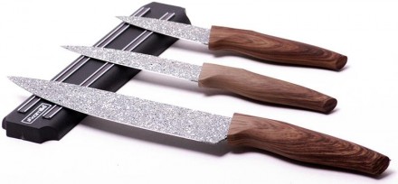 Набор кухонных ножей Kamille Oryen-48 - 3 ножа на магнитной планке. В наборе пов. . фото 2