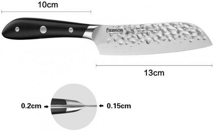 Нож сантоку Fissman Hattori, лезвие 13см, длина ручки 10см. Нож сантоку предназн. . фото 3