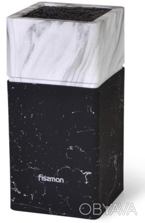 Подставка-колода Fissman Marble надежно и безопасно сохранит лезвия Ваших кухонн. . фото 1