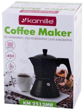 Кофеварка гейзерная Kamille Andel Black 9 порций (450мл) великолепного ароматног. . фото 7
