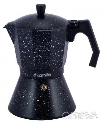 Кофеварка гейзерная Kamille Andel Black 9 порций (450мл) великолепного ароматног. . фото 1