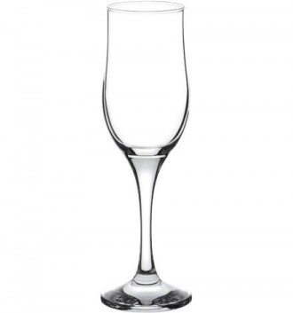 Классический стеклянный бокал для шампанского на высокой ножке объёмом 190 мл. П. . фото 3