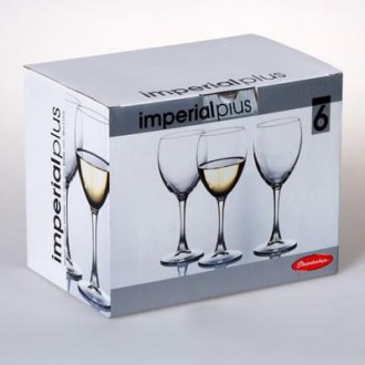 Небольшой стеклянный бокал для вина Imperial Plus на высокой ножке объёмом 190 м. . фото 4