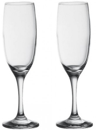 Набор 2 стеклянных бокала для шампанского Classique от компании Pasabahce. Высок. . фото 3