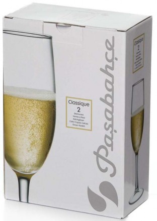 Набор 2 стеклянных бокала для шампанского Classique от компании Pasabahce. Высок. . фото 4