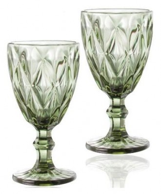 Набор винных бокалов Elodia Грани из цветного стекла. В наборе 6 бокалов, объем . . фото 2