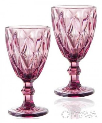 Набор винных бокалов Elodia Грани из цветного стекла. В наборе 6 бокалов, объем . . фото 1