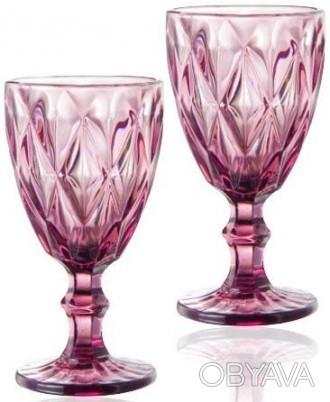 Набор винных бокалов Elodia Грани из цветного стекла. В наборе 6 бокалов, объем . . фото 1