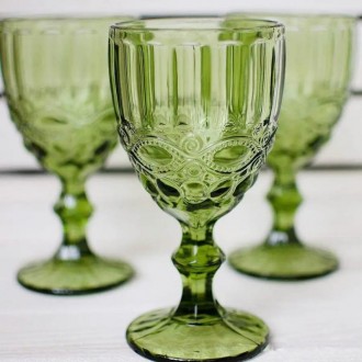 Набор винных бокалов Elodia Винтаж из цветного стекла. В наборе 6 бокалов, объем. . фото 3