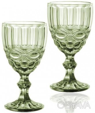 Набор винных бокалов Elodia Винтаж из цветного стекла. В наборе 6 бокалов, объем. . фото 1