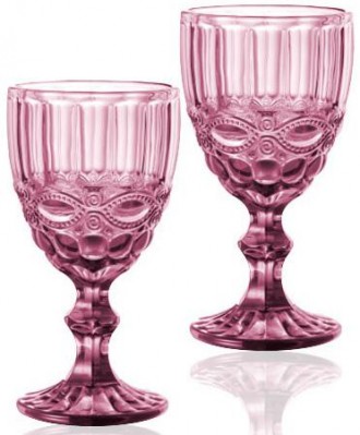 Набор винных бокалов Elodia Винтаж из цветного стекла. В наборе 6 бокалов, объем. . фото 2