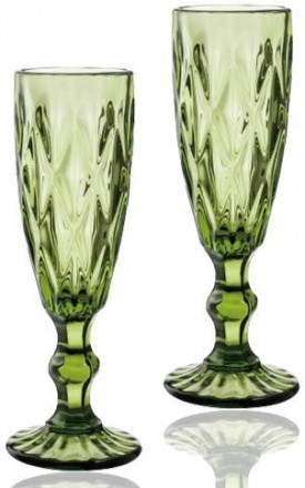 Набор бокалов для шампанского Elodia Грани из цветного стекла. В наборе 6 бокало. . фото 2