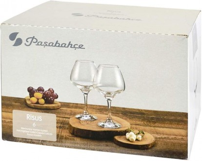 Набор 6 стеклянных фужеров Pasabahce Risus для подачи белого вина и различных ко. . фото 4
