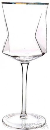 Набор 6 фужеров Facets "TENET" для вина и шампанского из стекла с оригинальным д. . фото 1