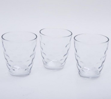 Набор стеклянных стаканов "Эмилия". Объем 350мл. 3 низких стакана в картонной уп. . фото 2