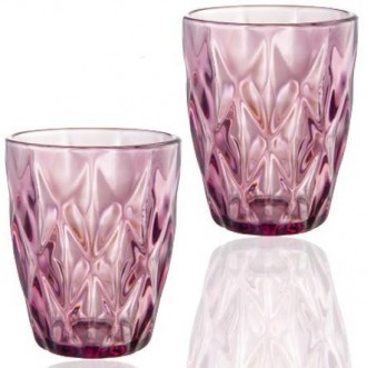 Набор стаканов Elodia Грани из цветного стекла. В наборе 6 стаканов, объем 280мл. . фото 2