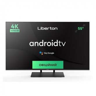 Smart телевизор 55 дюймов 4К с голосовым пультом LIBERTON LTV-55U01AT официальны. . фото 2