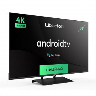 Smart телевизор 55 дюймов 4К с голосовым пультом LIBERTON LTV-55U01AT официальны. . фото 3